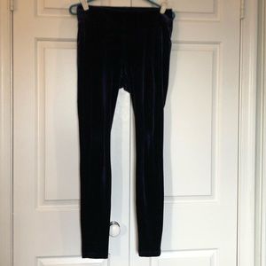 Ann Taylor Loft navy blue velvet stretch leggings small